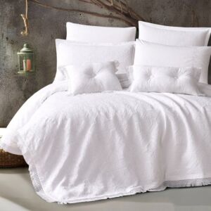 طقم لحاف مزدوج صيفي فيليكس - 8 قطع - أبيض