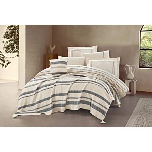 طقم لحاف مزدوج صيفي دوشنبا - 8 قطع - كريمي