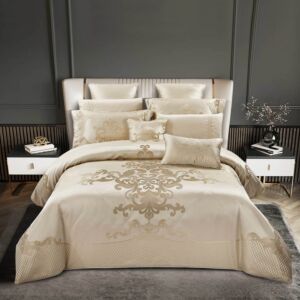 طقم لحاف مزدوج صيفي فيلتون - 10 قطع - بيج