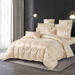 طقم لحاف مزدوج صيفي لانس - 10 قطع - بيج