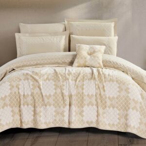 طقم لحاف باتريك صيفي مزدوج قطن 8 قطع - بيج