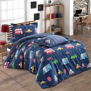 طقم لحاف أطفال كوين 4 قطع فيوليت - كحلي ومتعدد الالوان