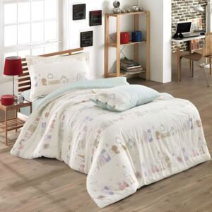 طقم لحاف أطفال كوين 4 قطع فيوليت - كريمي وتيفاني