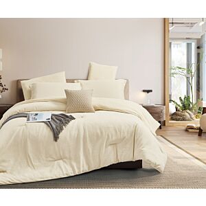 طقم لحاف أستا شتوي مزدوج - 7 قطع - كريمي