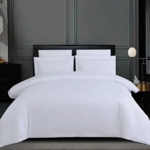 طقم لحاف مفرد ونص صيفي بلانكا فندقي - 5 قطع - أبيض