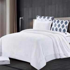 طقم لحاف شتوي كوين فالنسيا - 4 قطع - رمادي