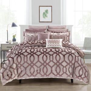 طقم لحاف شتوي مخمل كوين نتالي - 4 قطع - روز