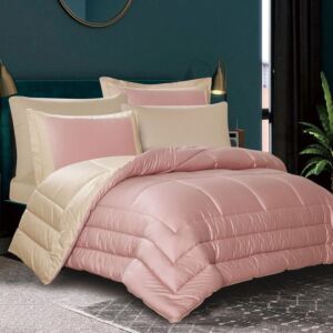 طقم لحاف كادي صيفي مفرد ونص قطن - 4 قطع - روز