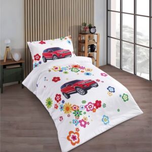 طقم لحاف ليما أطفال صيفي خفيف مفرد ونص 2 قطعة - ابيض ومتعدد الالوان