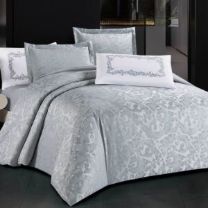 طقم لحاف كوين صيفي بايونسي - 4 قطع - رصاصي