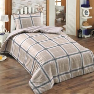 طقم لحاف مفرد ونص صيفي قطن الربيع - قطعتين - بيج