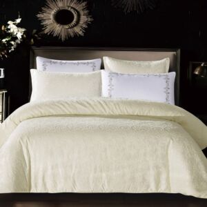 طقم لحاف آلين صيفي كوين 200×150 سم جاكارد - كريمي - 4 قطع