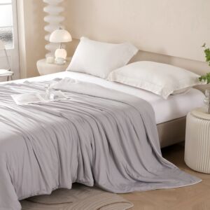 لحاف نداف بارد صيفي - مزدوج 230x180 سم - رمادي فاتح