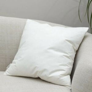 وسادة مربعة بحشوة ريش طبيعي - ابيض