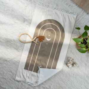 سجادة صلاة أطفال 50x90 سم - كريمي وزيتي