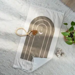 سجادة صلاة أطفال 50x90 سم - كريمي وزيتي