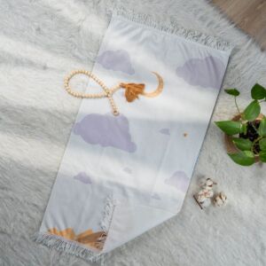 سجادة صلاة أطفال 50x90 سم - سكري وموف فاتح