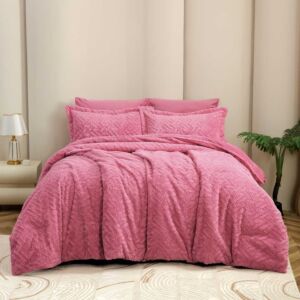 لحاف ستارز شتوي كوين 200x150 سم مخمل وفرو - 4 قطع - موف