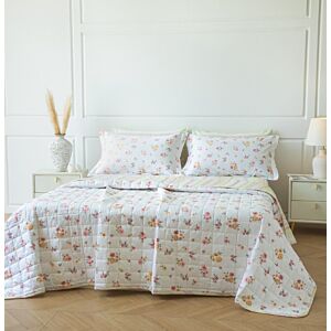 طقم لحاف مضغوط سمرلاند صيفي مزدوج 6 قطع - ابيض