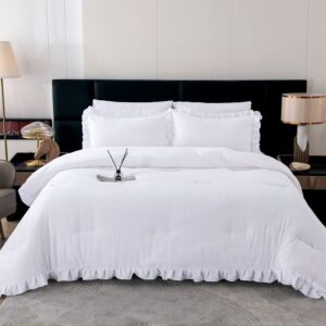 طقم لحاف شارم صيفي مفرد ونص - 4 قطع - ابيض