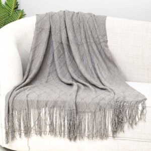 بطانية شال خفيفة دان - 130x170 سم - رمادي غامق