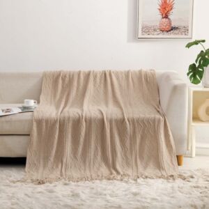 بطانية دان شال خفيفة بامبو - 130x170 سم - بيج غامق