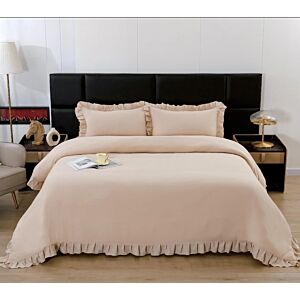 طقم غطاء لحاف شارم صيفي كوين - 4 قطع - بيج