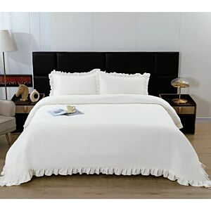 طقم غطاء لحاف شارم صيفي كوين - 4 قطع - كريمي