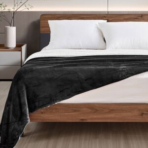 بطانية مزدوج فرو نداف - اسود