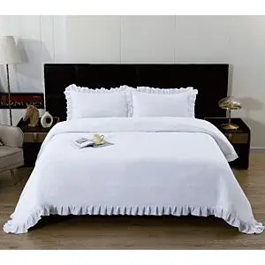 طقم غطاء لحاف شارم صيفي بدون حشوة مفرد ونص 4 قطع - ابيض
