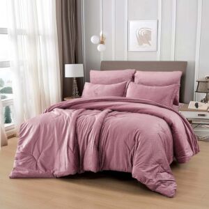 لحاف شتوي مزدوج مخمل تولا - 6 قطع - روز