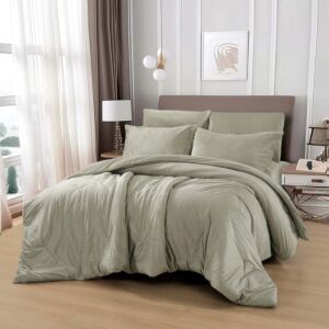 لحاف مزدوج شتوي مخمل تولا - 6 قطع - رمادي فاتح