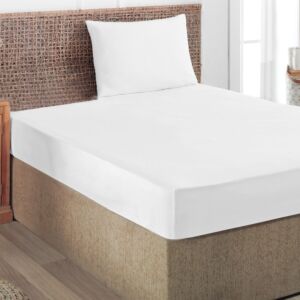 طقم شرشف مطاط صيفي مفرد ونص جيلان - قطعتين - ابيض