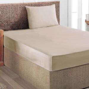 طقم شرشف مطاط صيفي مفرد ونص جيلان - قطعتين - بيج