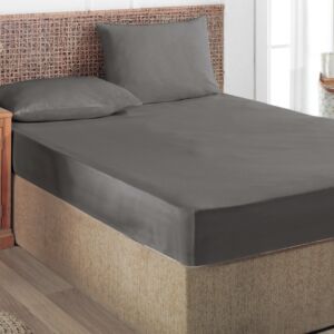 طقم شرشف مطاط صيفي مزدوج جيلان - 3 قطع - رمادي