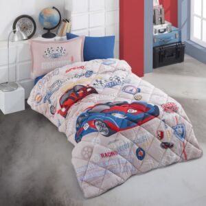 طقم لحاف أطفال كاراج صيفي مفرد ونص تركي - 4 قطع - بيج