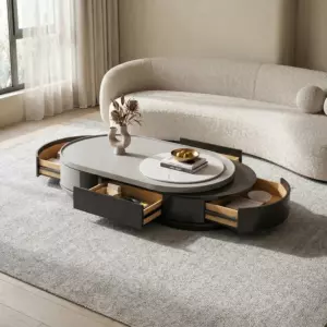 طاولة قهوة اينال - رمادي فاتح واسود