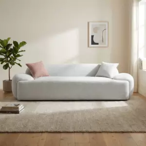 كنبة رباعية اياش - ابيض رمادي