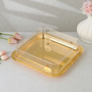 طبق تقديم مستطيل ايلا - ذهبي