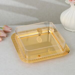 طبق تقديم مربع حجم كبير ايلا - ذهبي