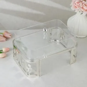 علبة تقديم اكريلك كاي - فضي