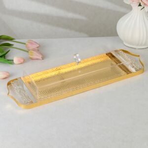 صينية تقديم مع غطاء مولتو - ذهبي وفضي