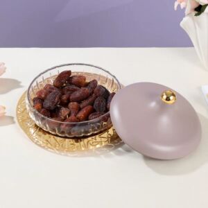 تمرية متوسطة زجاج من جوار - بنفسجي وذهبي