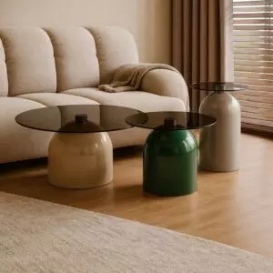 طاولة قهوة 3 قطع رومانا - بني ومتعدد الالوان