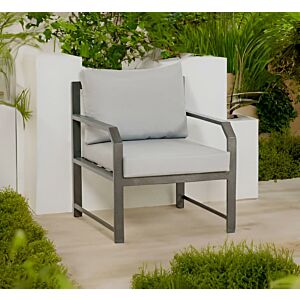 كنب جلسة خارجيه مفرد نيس - رمادي