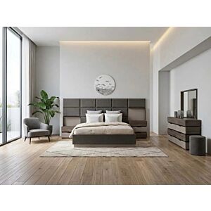 طقم غرفة نوم كينغ 5 قطع 180×200 سم هاري - متعدد الالوان