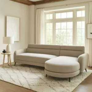 كنب زاوية سرير قابل للعكس على الجهتين فينورا - بيج