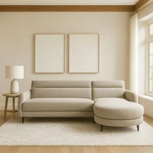 كنب زاوية سرير قابل للعكس على الجهتين فينورا - بيج