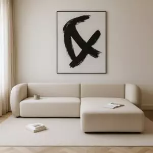 كنب زاوية قابل للعكس موديفا - بيج