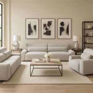 طقم كنب إيليت 3 قطع - رمادي